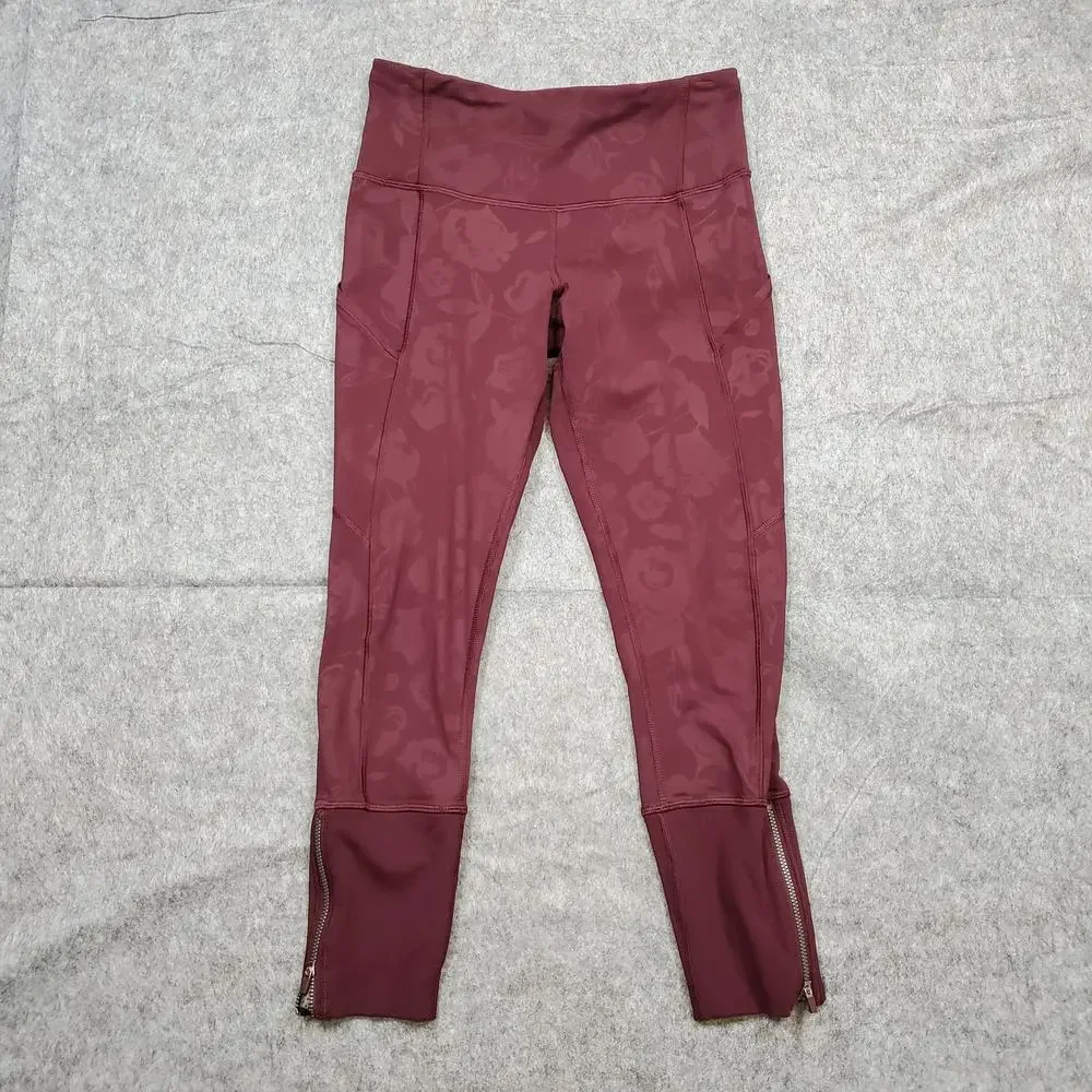 Lululemon Leggings Womens 6 Ankle‎ Zip Pockets Cropped 23